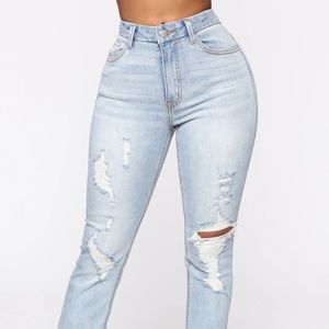 FashionNova Curve high rise distressed jeans 3X